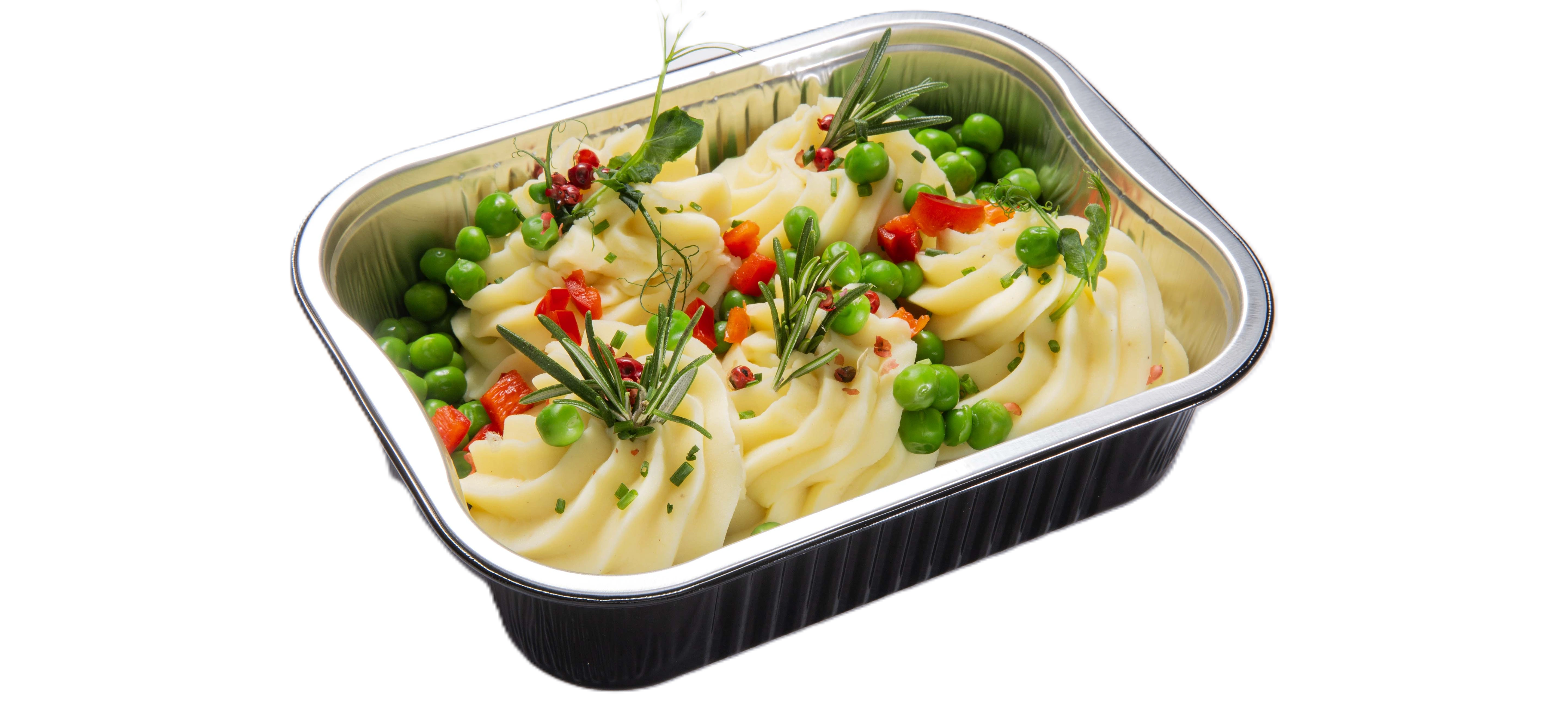 Aardappelpuree doperwten