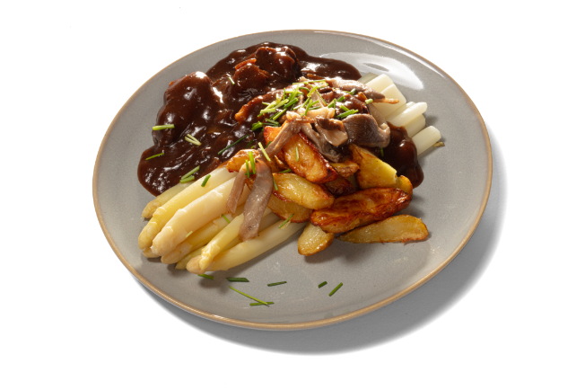 Belgische stoofpoot met asperges