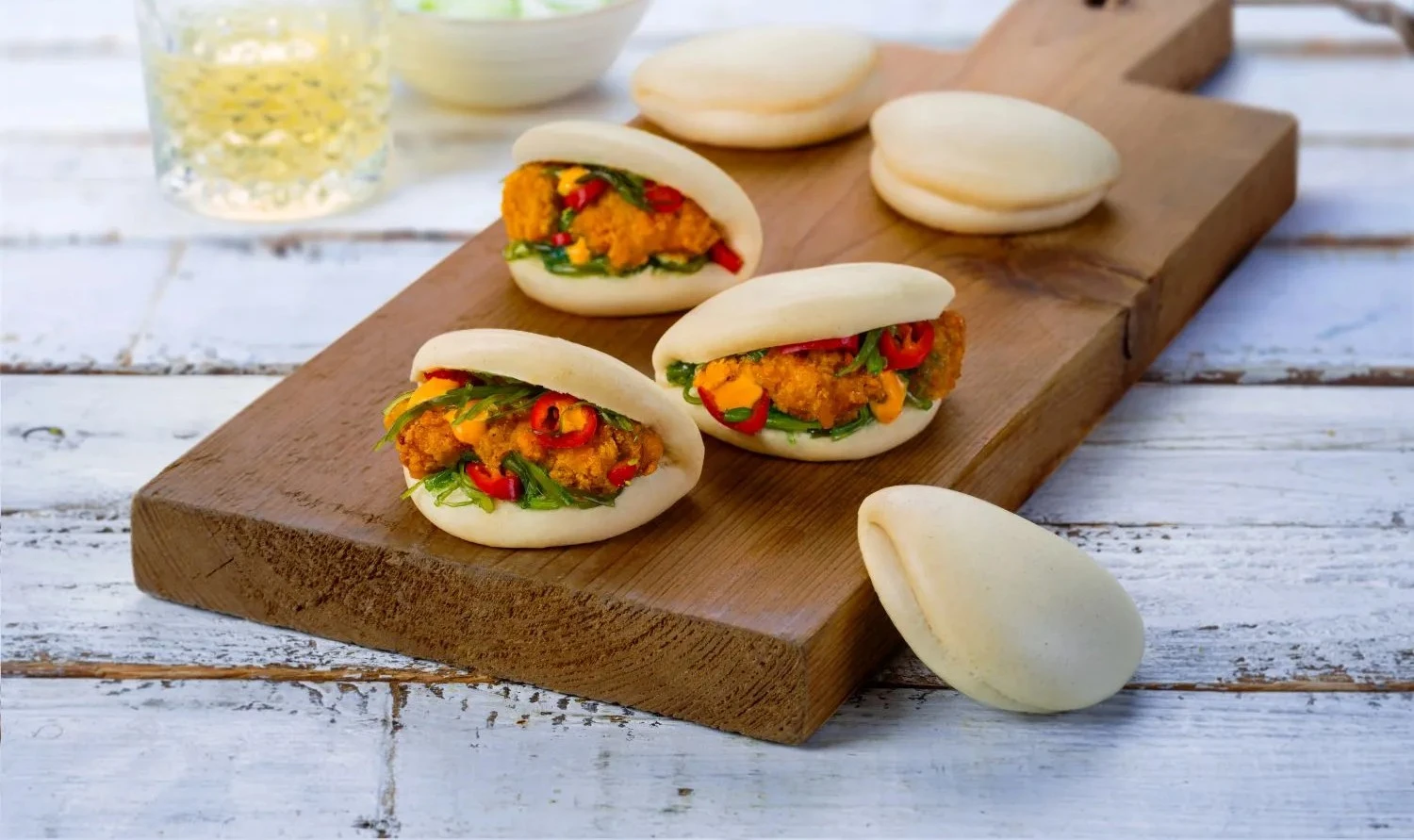 Bao Style Hamburger Bun Tonkatsu Chicken 