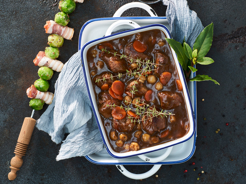 Kalkoenhaasjes met balsamico tijmsaus