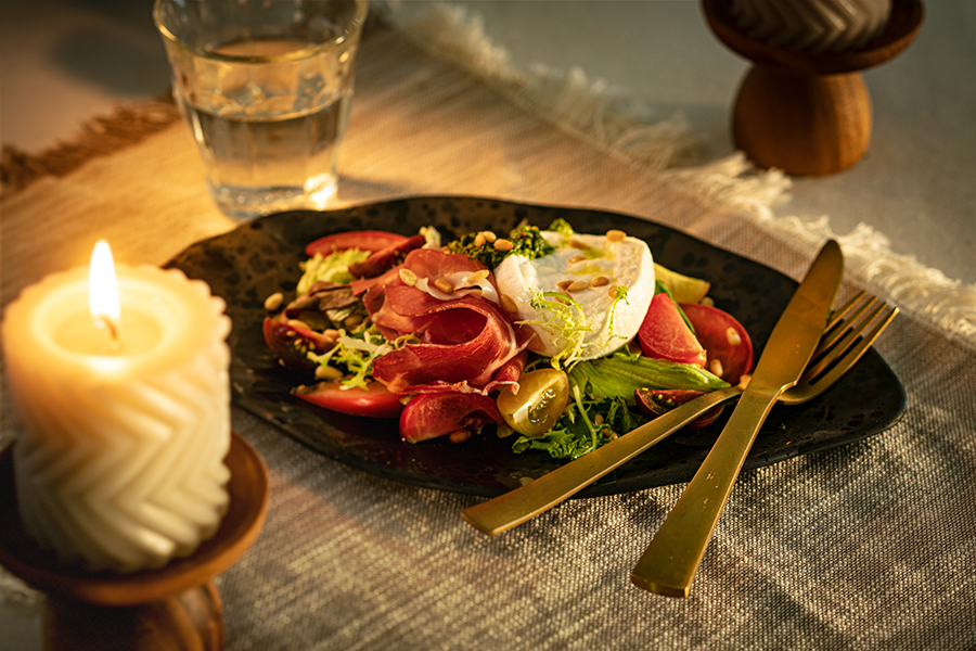 Parmaham met Burrata