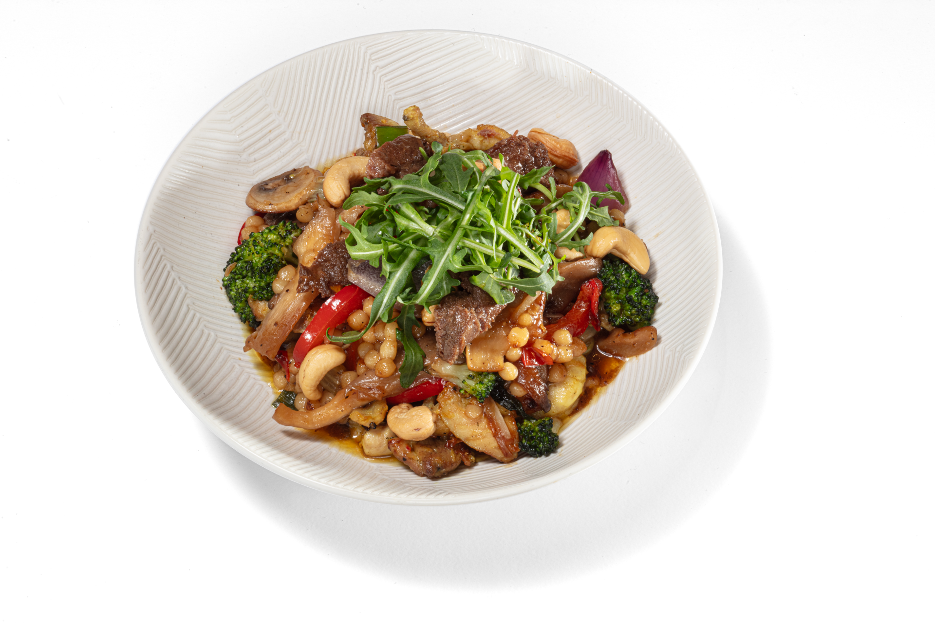 Oosterse parelcouscous met biefstukreepjes