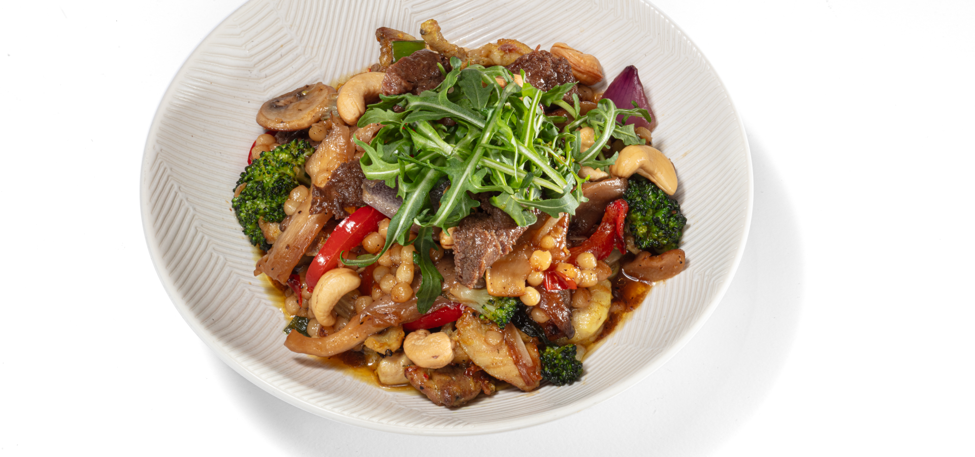 Oosterse parelcouscous met biefstukreepjes