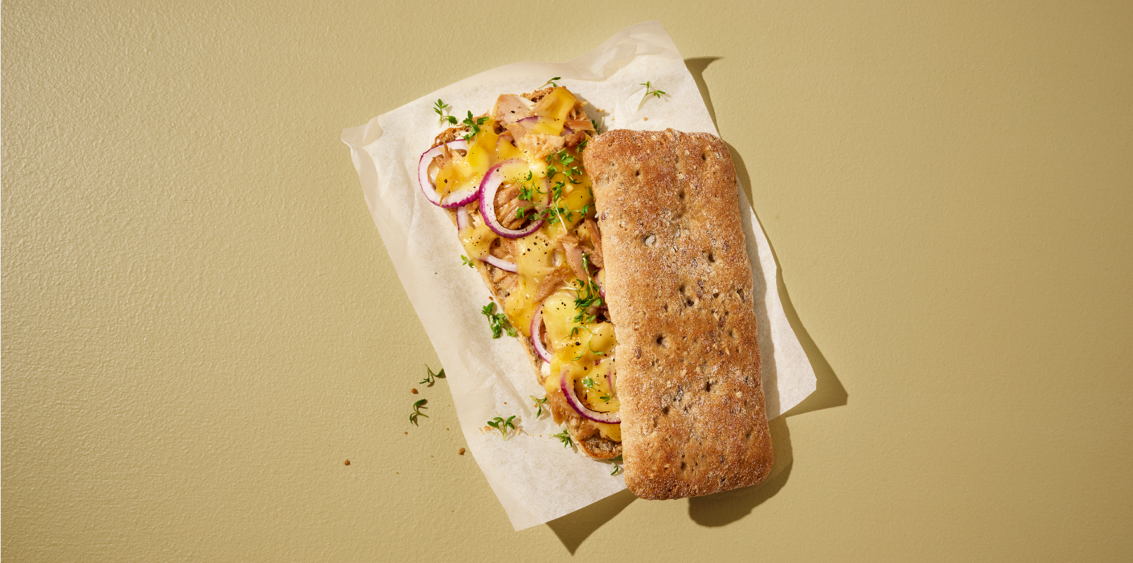 Slim oat bread tuna melt