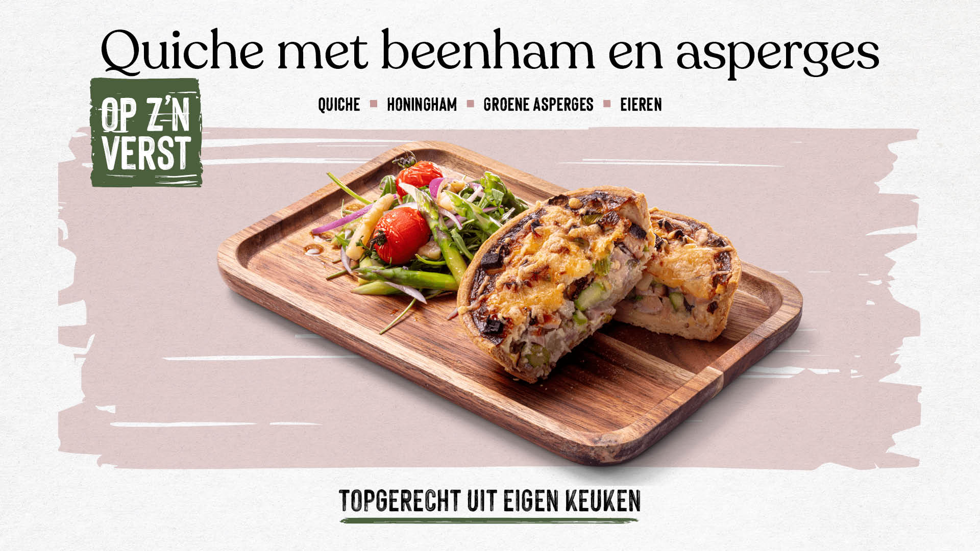 Quiche met beenham en asperges