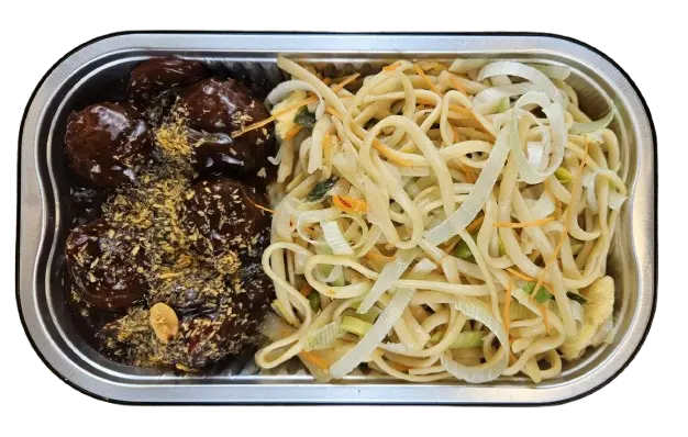 Bami met ketjapballetjes 