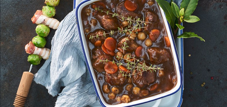Kalkoenhaasjes met balsamico tijmsaus