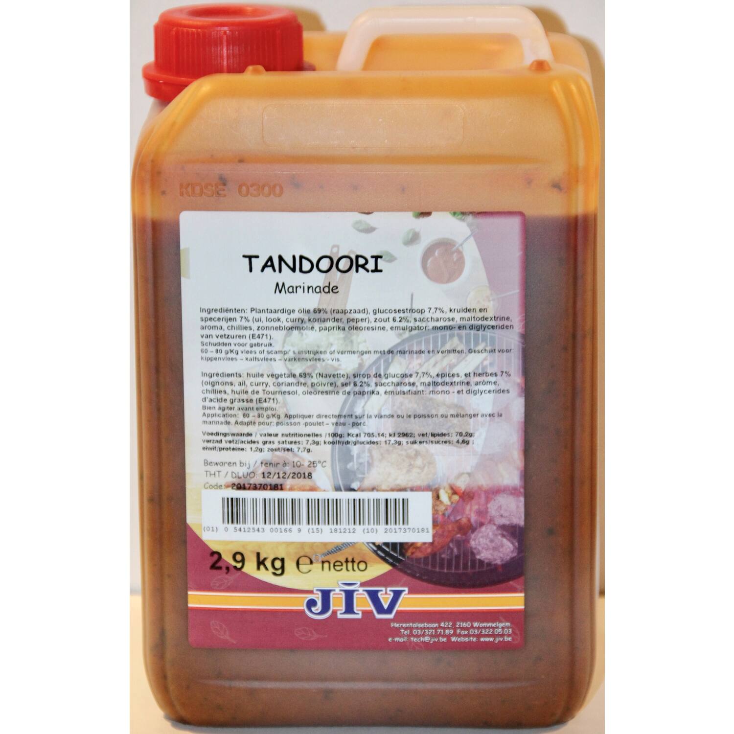 MARINADE TANDOORI  2,9kg  JIV