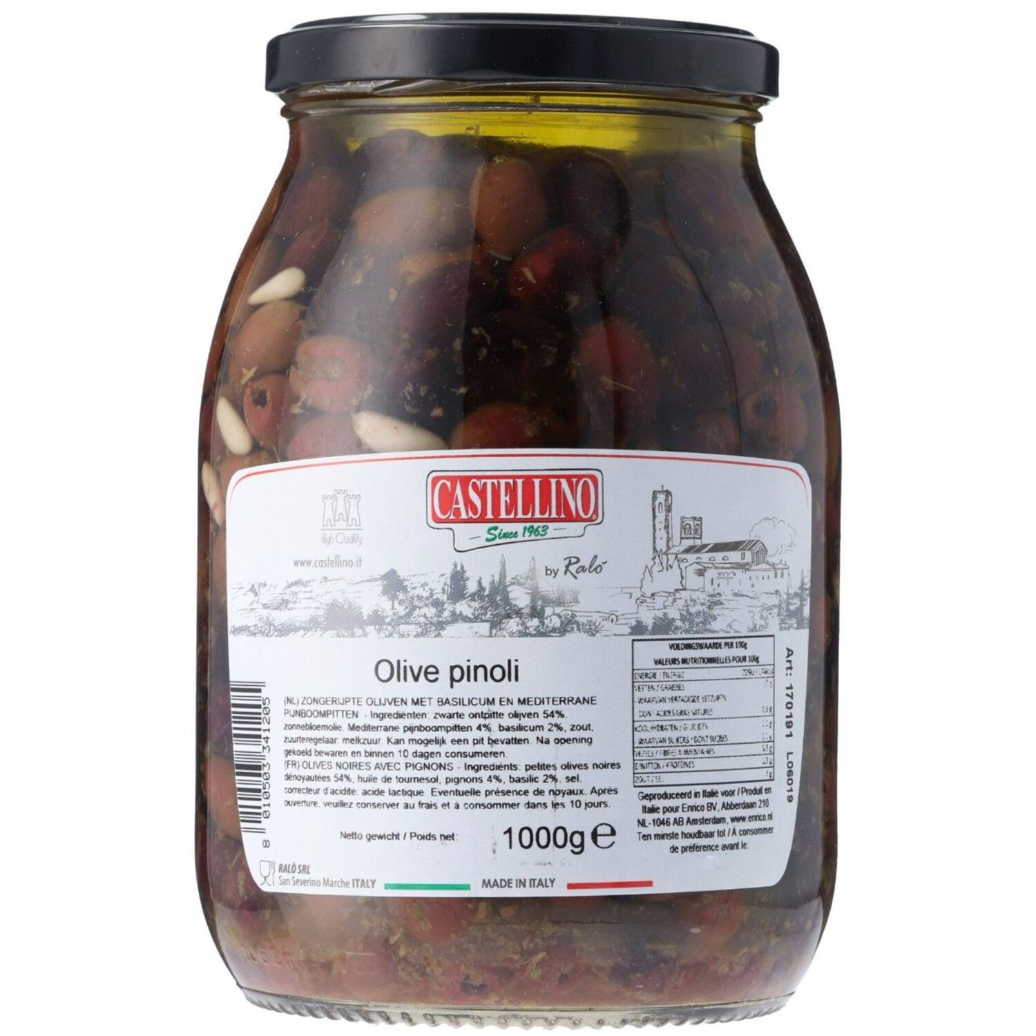 ZWARTE OLIJF MET PIJNBOOMPIT  1kg