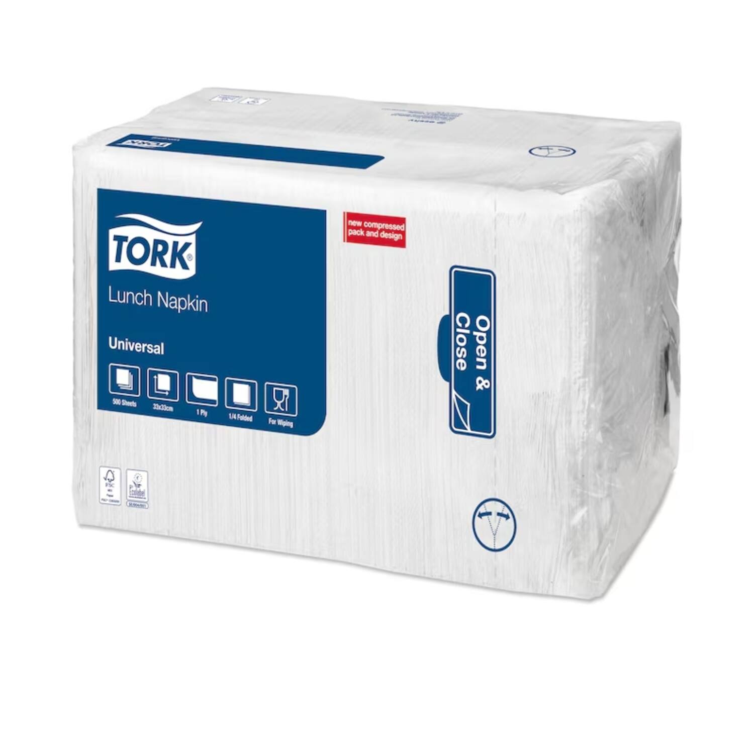 TORK LUNCHSERVET WIT 33x33cm 2-laags 10x200st
