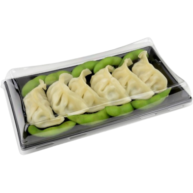 Pagoda platter zwart 12x22cm