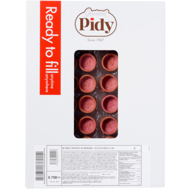MINI TRENDY ROND FRAMBOOS 4cm 96st