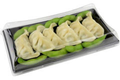Pagoda platter zwart 12x22cm
