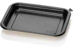 BAGASSE TRAY 187x139x20 1VAKS beige/zwart suikerriet 400st